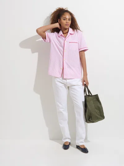 Alex Mill P'jimmies Short Sleeve Sleep Shirt In Stripe