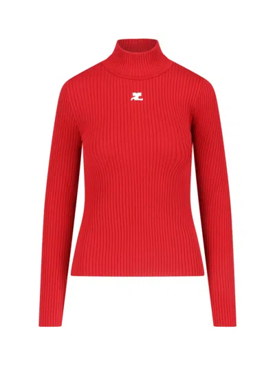Courrèges Reedition Rib Knit In Red