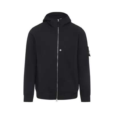 Stone Island Men Soft Shell-r Technology Logo Jacket In Blue