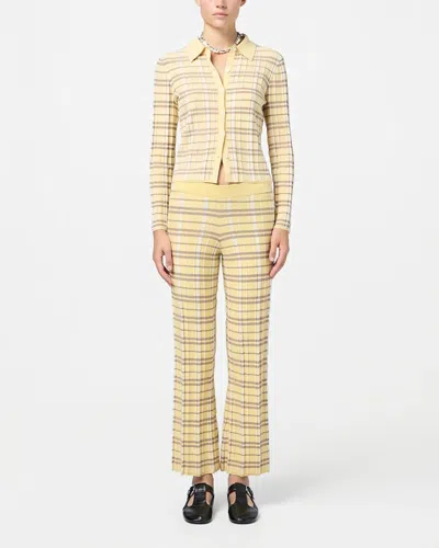 Guest In Residence Plaid Flare Pant Butter Combo