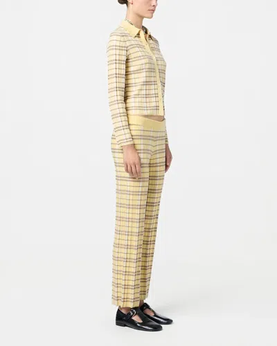 Guest In Residence Plaid Flare Pant Butter Combo