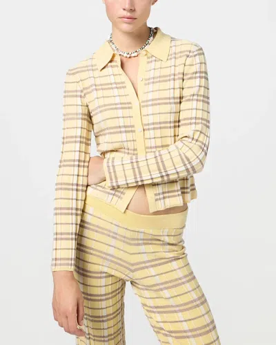 Guest In Residence Plaid Flare Pant Butter Combo