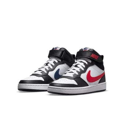 Nike (gs)  Court Borough Mid 2 'white Black University Red'