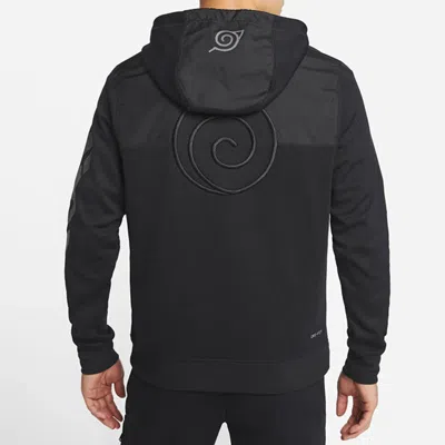 Air Jordan Men's  X Zion Naruto Crossover Solid Color Alphabet Pattern Zipper Hooded Jacket Black