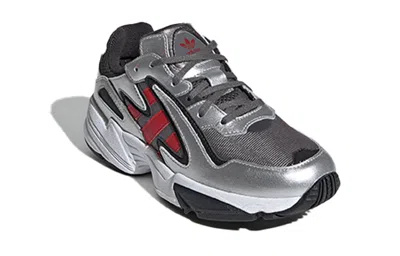 Adidas Originals (gs) Adidas Yung-96 Chasm J 'silver Metallic Scarlet' In Gray