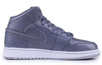 Air Jordan (gs)  1 Retro Mid 'cool Grey Wolf Grey' In Black