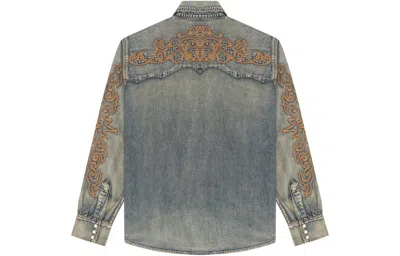 Denim Tears X Levi's Western Stitch Denim Shirt 'worn Indigo' In Blue
