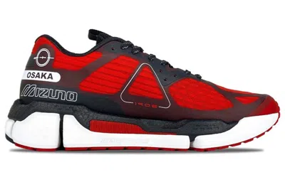 Mizuno Pi Knit Low Top Running Shoes Black/red In Multi