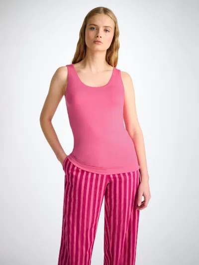 Derek Rose Women's Support Vest Lara Micro Modal Stretch Flamingo Pink
