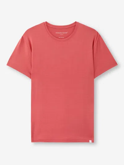 Derek Rose Men's T-shirt Basel Micro Modal Stretch Apple Red
