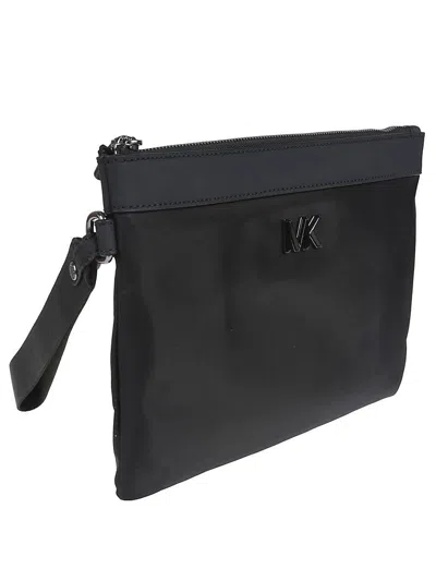 Michael Kors Loop Handle Wrist Strap Clutch Bag In Black