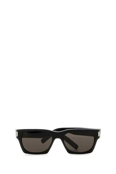 Saint Laurent Man Black Acetate Sl 402 Sunglasses In Black