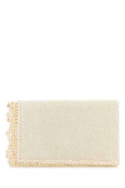 Jw Anderson Crochet Detail Rectangular Shape Clutch Bag In White