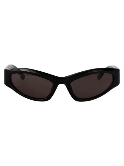 Balenciaga Grey Rectangular Ladies Sunglasses Bb0096s 001 51 In Black-black-grey