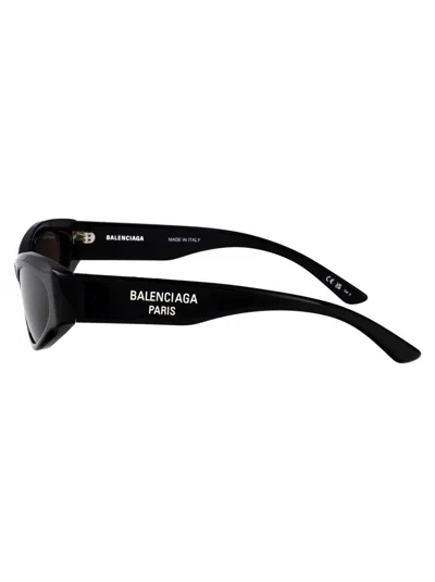 Balenciaga Grey Rectangular Ladies Sunglasses Bb0096s 001 51 In Black-black-grey