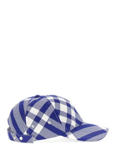 Burberry Baseball Cap With Tartan Pattern Unisex In Purple