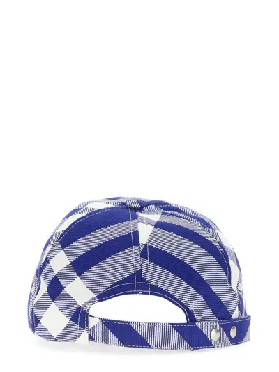 Burberry Baseball Cap With Tartan Pattern Unisex In Purple