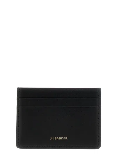 Jil Sander Logo Detail Leather Card Holder
