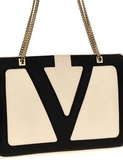 Valentino Garavani Garavani Viva Superstar Medium Nappa Leather Shopping Bag Woman Butter/black Uni