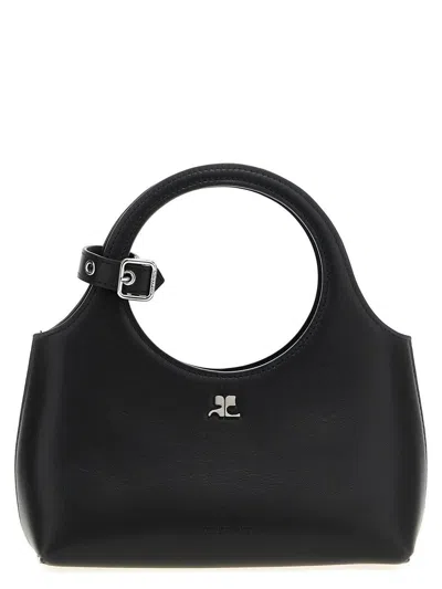 Courrèges Sleek Black Handbag With Adjustable Strap