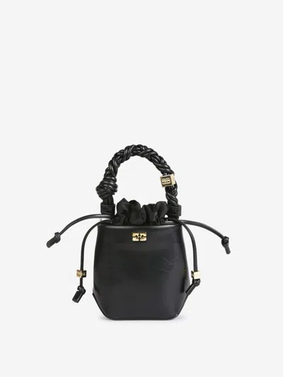 Ganni Bou Bucket Mini Crinkle Oleatex Handbags Black