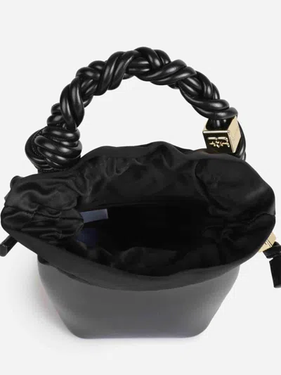 Ganni Bou Bucket Mini Crinkle Oleatex Handbags Black