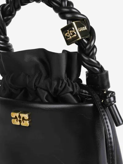 Ganni Bou Bucket Mini Crinkle Oleatex Handbags Black