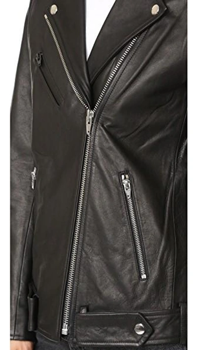 Shop Alexander Wang T Leather Oversized Motorcycle Jacket In Black