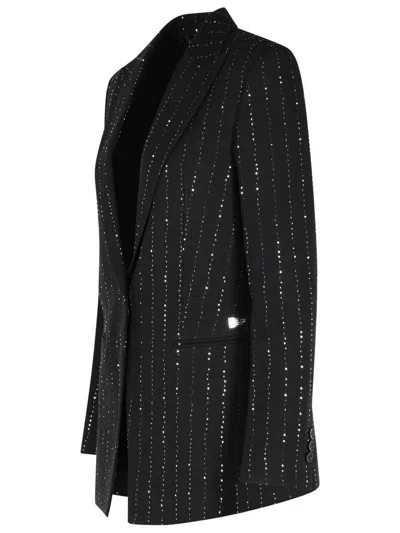 Philipp Plein 'boyfriend Fit' Blazer With Black Wool Blend Paiettes