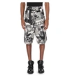 KTZ Newspaper-Print Cotton Cargo Shorts