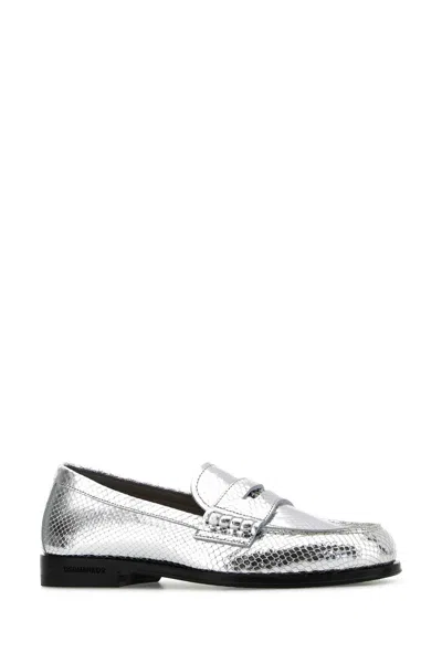 Dsquared2 Dsquared Silver Leather Neoclassic Loafers In Metallic