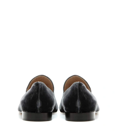 Shop Gianvito Rossi Marcel Velvet Loafers In Grey
