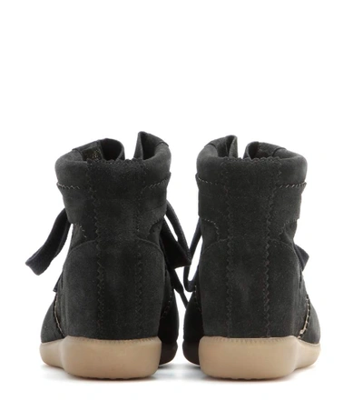 Shop Isabel Marant Bobby Suede Wedge Sneakers In Black