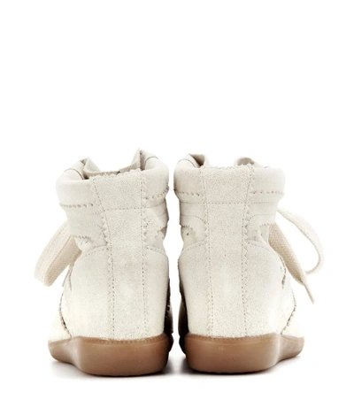 Shop Isabel Marant Bobby Suede Wedge Sneakers In Neutrals