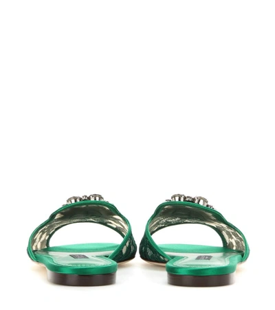 Shop Dolce & Gabbana Bianca Slip-on Sandals In Green