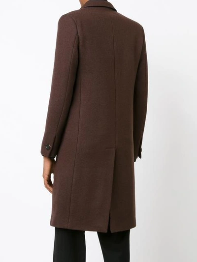 Shop Umit Benan Notched Lapel Mid Coat In Brown