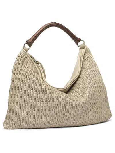 Giancarlo Nevola Textured Beige Shoulder Bag In Nude