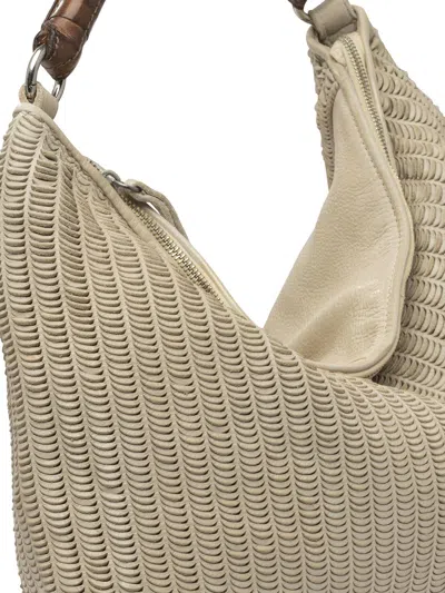Giancarlo Nevola Textured Beige Shoulder Bag In Nude