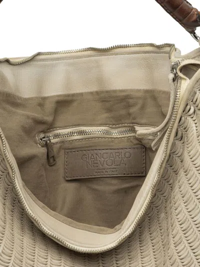 Giancarlo Nevola Textured Beige Shoulder Bag In Nude