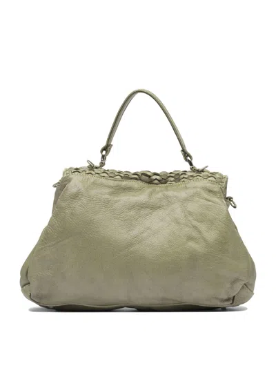 Giancarlo Nevola Textured Green Leather Shoulder Bag In Neutral