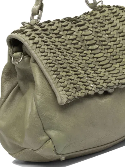 Giancarlo Nevola Textured Green Leather Shoulder Bag In Neutral
