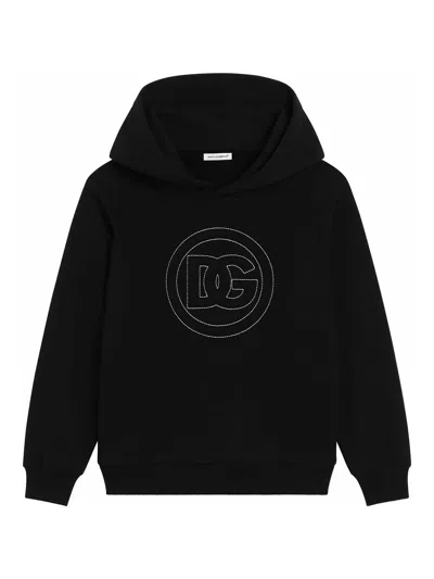 Dolce & Gabbana Hooded Sweatshirt In Black