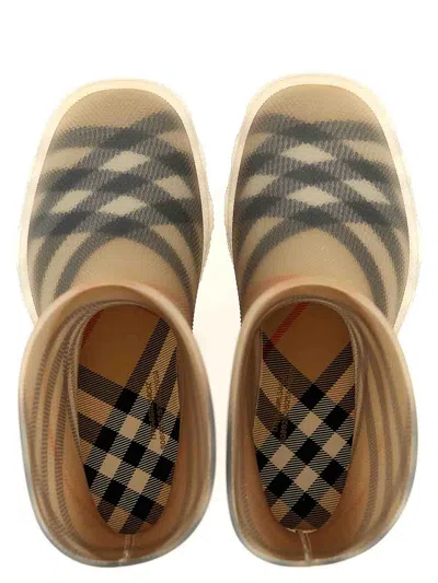 Burberry Beige Vintage Check Rain Boots In Multi
