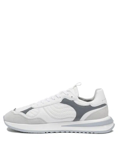 Philippe Model Paris Textured Fabric And Leather Sneakers In White