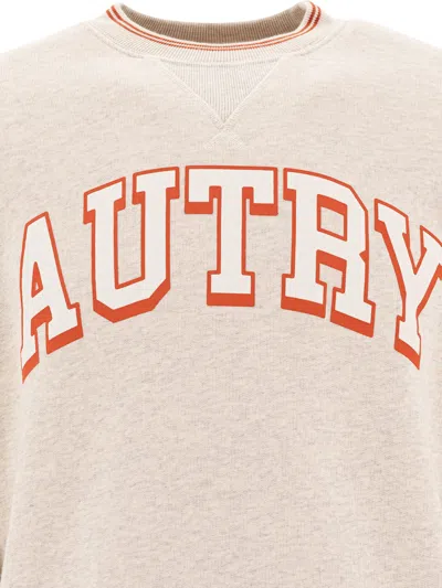 Autry Melange Light Grey Cotton Main Wom Sweatshirt In Neutral