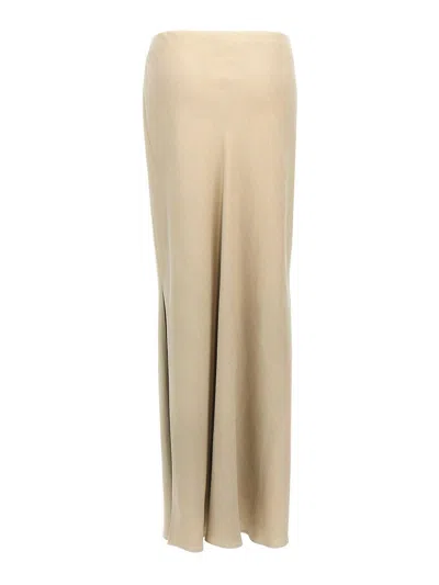 Brunello Cucinelli High Waist Long Length Side Slit Skirt