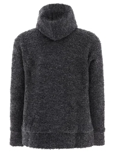 Junya Watanabe Textured Drawstring Zipped Hoodie Sweatshirts Grey