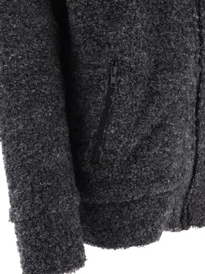 Junya Watanabe Textured Drawstring Zipped Hoodie Sweatshirts Grey