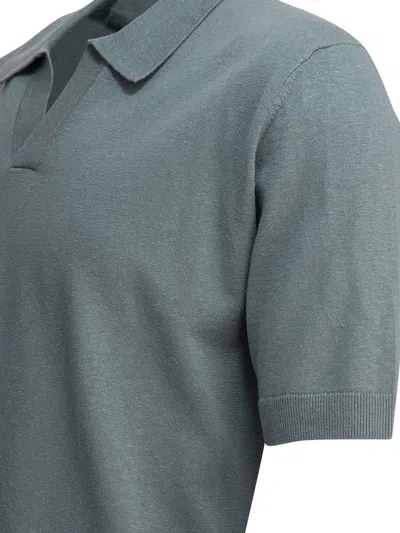 Norse Projects Leif Cotton Linen Polo Polo Shirts Blue