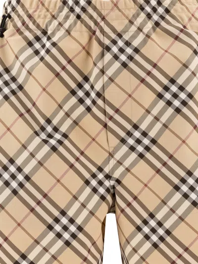 Burberry Drawstring Waistband Check Shorts With Embroidered Detail